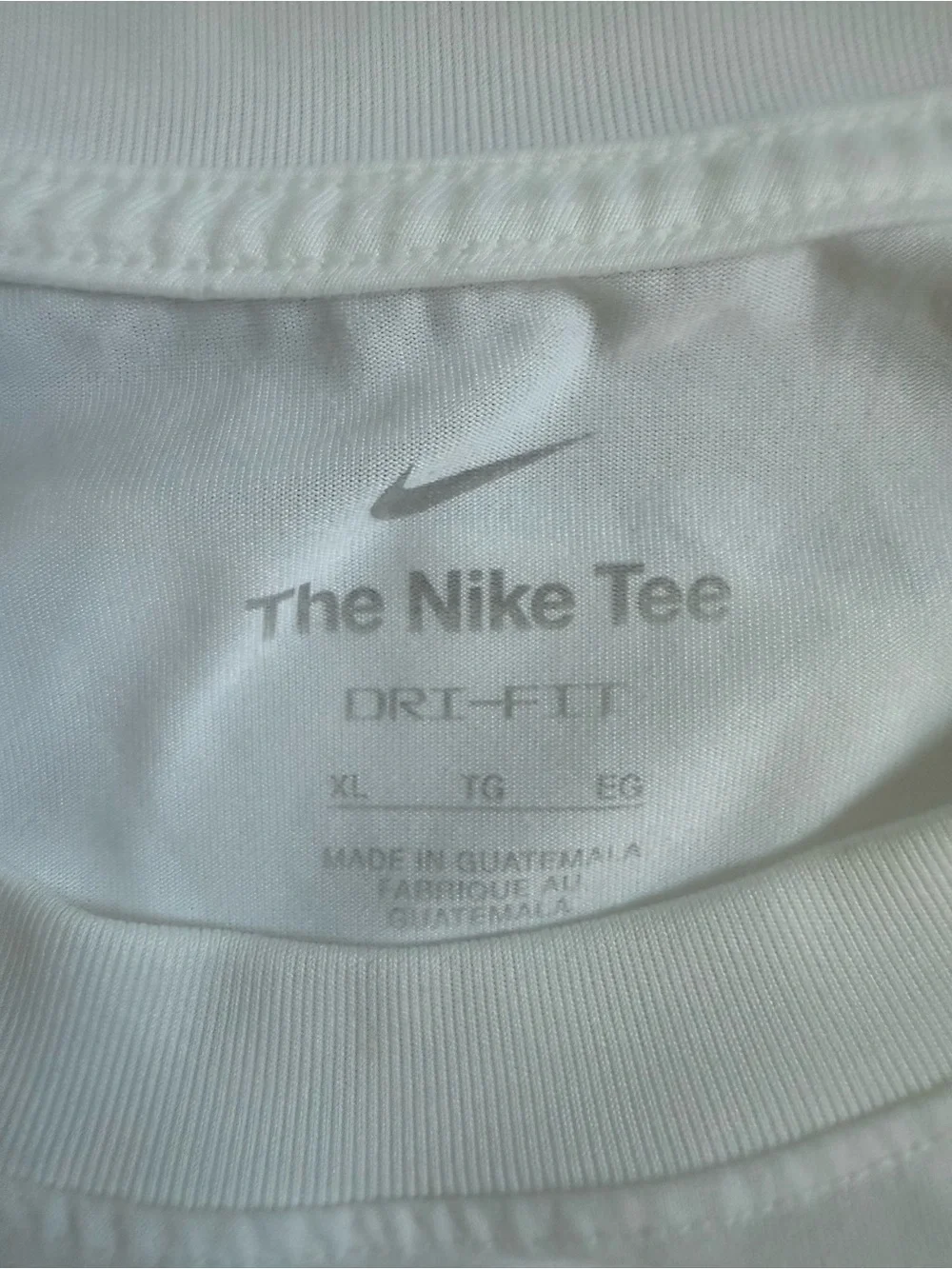 Nike Men’s White Short Sleeve Crew Tee with Black Swoosh